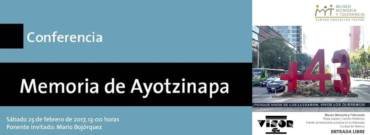 Conferencia de Mario Bojórquez sobre Memorial de Ayotzinapa